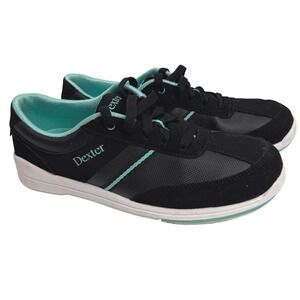 Dexter Dani Bowling Shoes Womens 9 Black Teal Lace Up Athletic